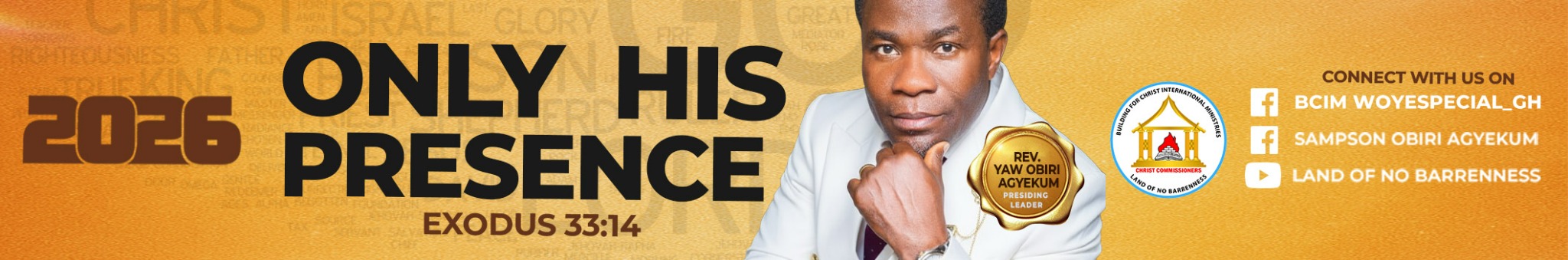 Only His Presence BCIM banner